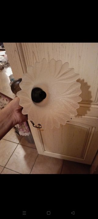 Lampadario in vetro e metallo
