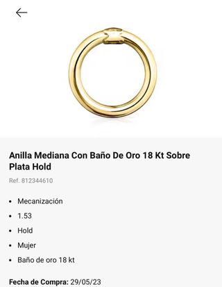 Anilla Hold mediana de Tous 