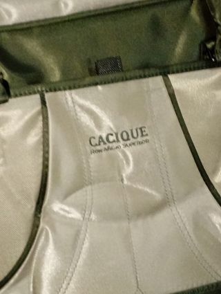 Bolso de viaje Cacique beige y verde