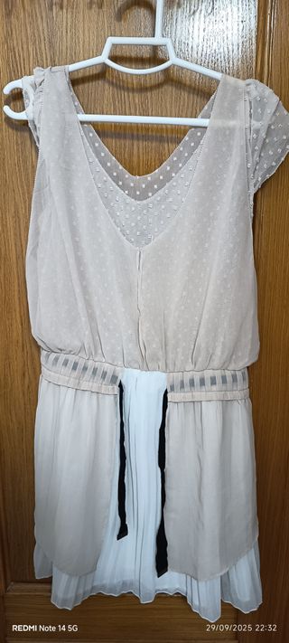 Vestido Sfera Beige y Blanco