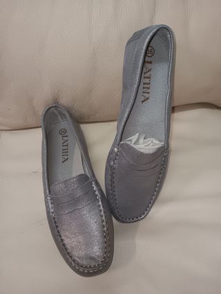 Mocasines LATINA Mujer Talla 36 Plata