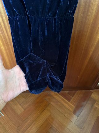 Mono azul de terciopelo