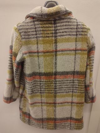 Abrigo cuadros lana cepillada OPCION Talla 42.