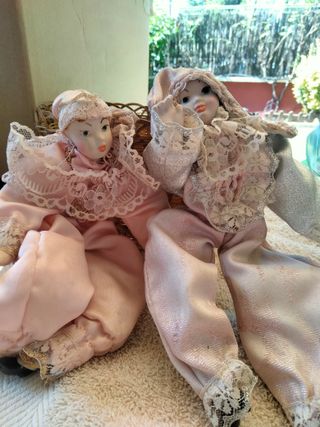 2 arlequines de porcelana