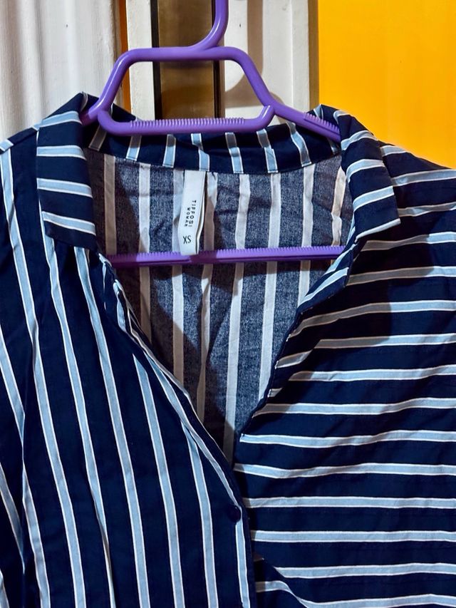 Camisa Tiffosi Rayas Azul y Blanco