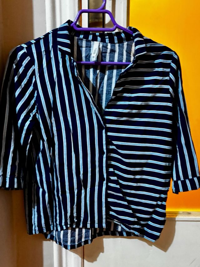 Camisa Tiffosi Rayas Azul y Blanco