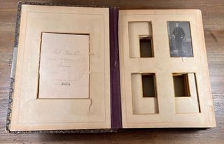 Antiguo álbum de fotos francés finales Siglo XIX