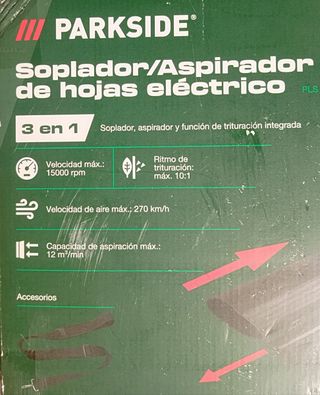 Soplador Eléctrico Parkside PLS 2600 B2 nuevo 