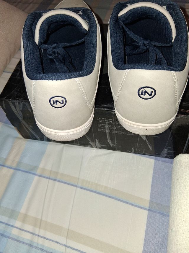 Zapatillas casual Inside beige y azul talla 44