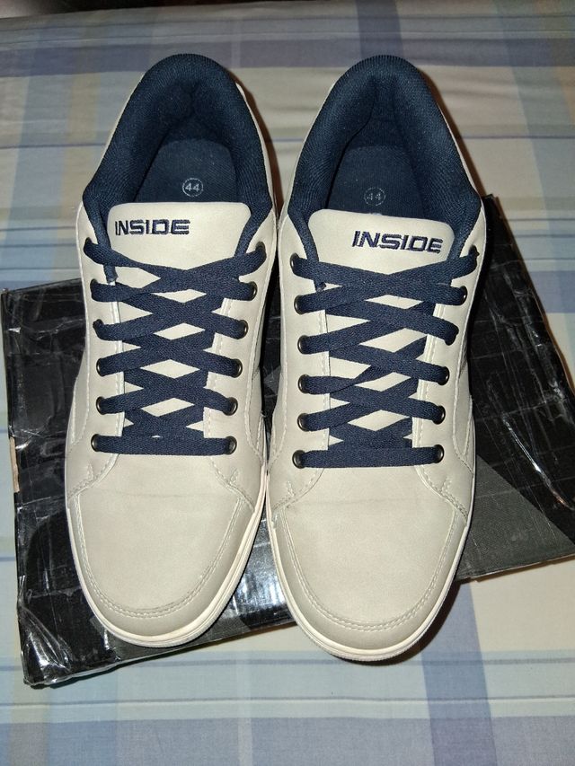 Zapatillas casual Inside beige y azul talla 44