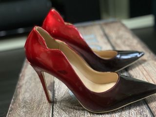Zapatos charol degradado negro-rojo talla 39