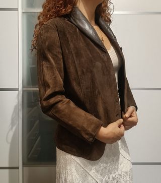 Chaqueta Cazadora  de ante marrón VINTAGE