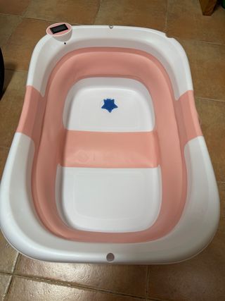 Bañera para bebé plegable con termómetro