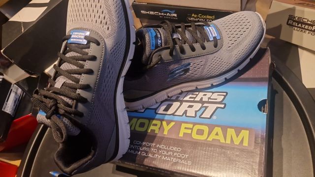 Zapatillas Skechers Gris y Azul