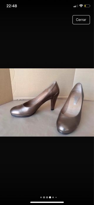 Tacones elegantes Sybila Marrón Dorado 