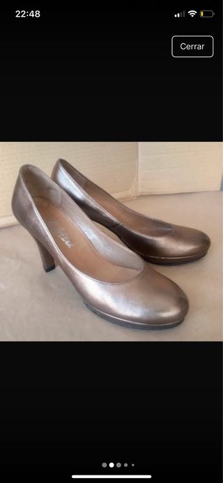 Tacones elegantes Sybila Marrón Dorado 