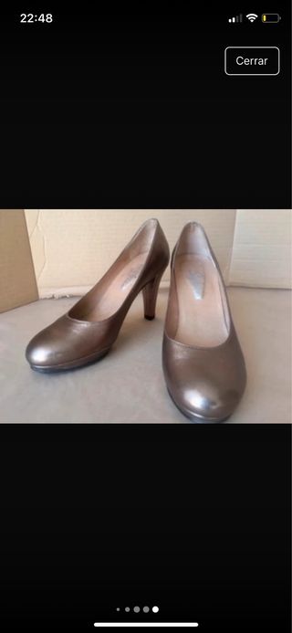 Tacones elegantes Sybila Marrón Dorado 