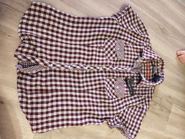 Camisa Harley-Davidson cuadros marrón y blanco