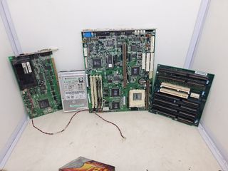 Placa Base, Tarjeta y Disco Duro Antiguo
