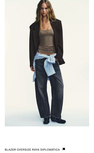 Blazer oversize Raya Zara Marrón 
coleccion 