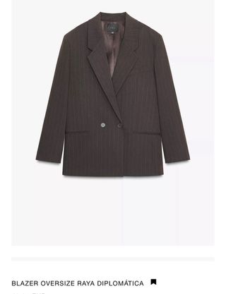 Blazer oversize Raya Zara Marrón 
coleccion 