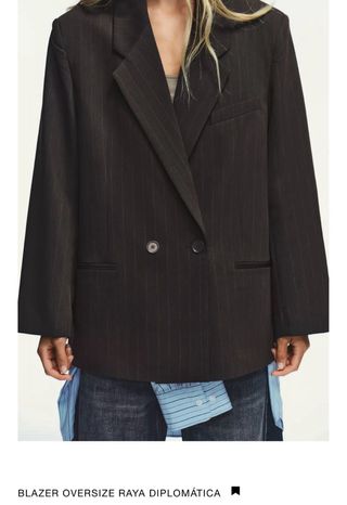 Blazer oversize Raya Zara Marrón 
coleccion 