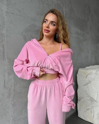 Conjunto de 3 piezas deportivo mujer rosa