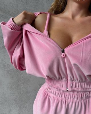 Conjunto de 3 piezas deportivo mujer rosa