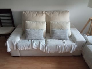 Conjunto Sofás 3+2 Tela Beige
