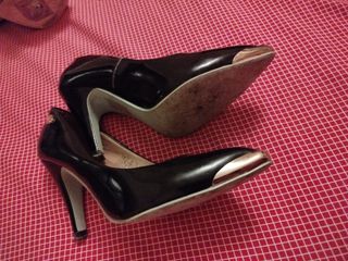 Zapatos Adolfo Dominguez Negros Punta Dorada Talla