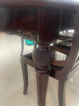 Mesa comedor caoba + 8 sillas + 2 sillones