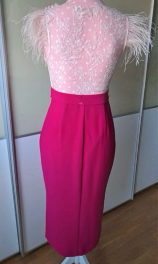 Vestido Silvia Navarro Rosa y Blanco