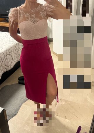 Vestido Silvia Navarro Rosa y Blanco
