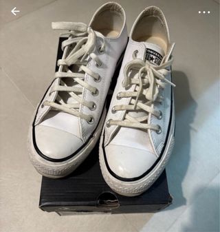 Converse Piel Plataforma Blancas