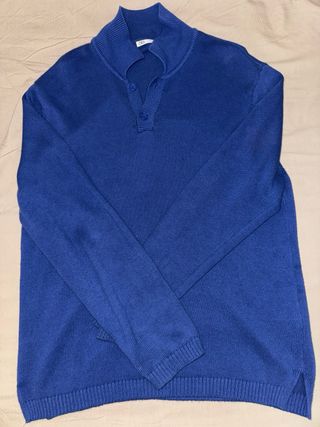 Jersey Polo Zara Azul Hombre