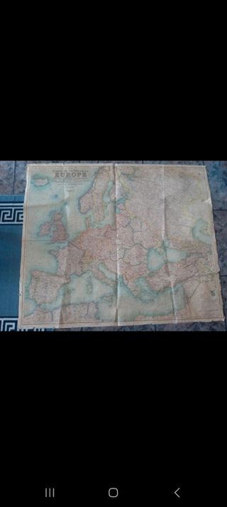 Mapa Antiguo Europa Física Política Comercial 1921