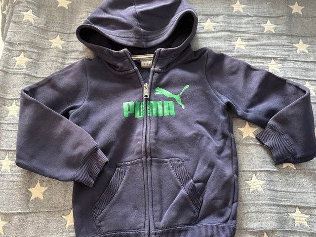 Chaqueta Tommy Hilfiger Gris y sudadera Puma azul