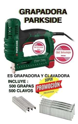 Clavadora Parkside nueva con grapas y clavos