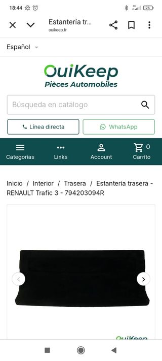 Bandeja Trasera Trafic