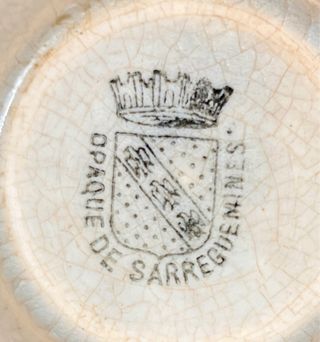 Antiguo cuenco loza de Sarreguemines finales S.XIX