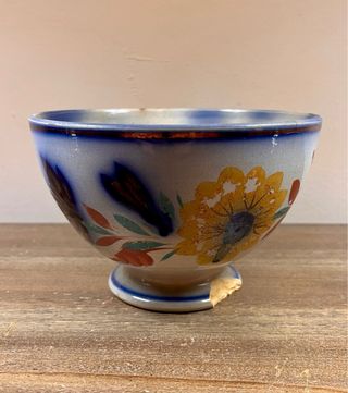 Antiguo cuenco loza de Sarreguemines finales S.XIX