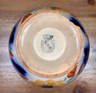 Antiguo cuenco loza de Sarreguemines finales S.XIX