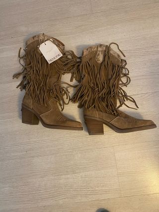 Botas camperas Nemonic piel color camel talla 39