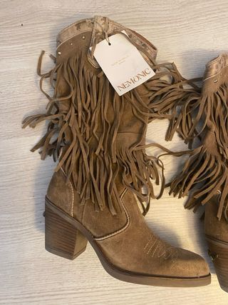 Botas camperas Nemonic piel color camel talla 39