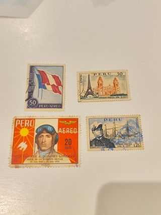 Sellos Perú Francia 1957-1969