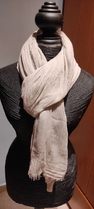 Pañuelo gasa gris claro grande 210x110 cm