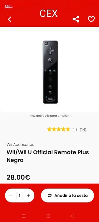 Mando Nintendo Wii/Wii U Negro