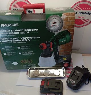 Pistola Pintura Parkside 20 voltios con batería 