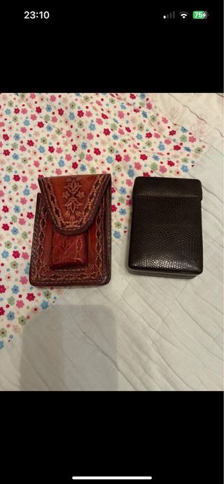 2 tabaqueras de piel