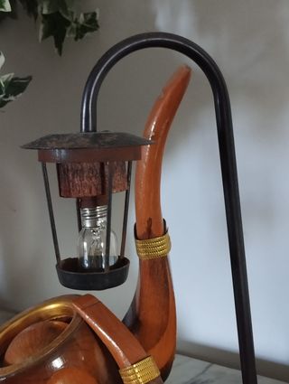 Candeeiro e Cinzeiro Vintage em Madeira